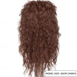 Synthetic Wig Curly With Bangs Machine Made Wig Long A1 Synthetic Hair Women's Cosplay Soft Party Dark Brown Halloween Wigs