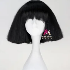 Synthetic Wig lady gaga Straight Bob Wig Short Dark Brown Silver grey Dark Blonde Pink Green Synthetic Hair 12 inch Women's Comfy Fluffy Red Pink Carnival Wigs