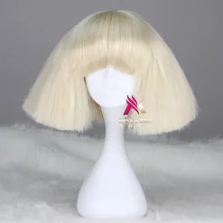 Synthetic Wig lady gaga Straight Bob Wig Short Dark Brown Silver grey Dark Blonde Pink Green Synthetic Hair 12 inch Women's Comfy Fluffy Red Pink Carnival Wigs