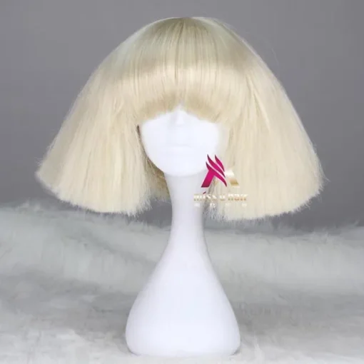 Synthetic Wig lady gaga Straight Bob Wig Short Dark Brown Silver grey Dark Blonde Pink Green Synthetic Hair 12 inch Women's Comfy Fluffy Red Pink Carnival Wigs