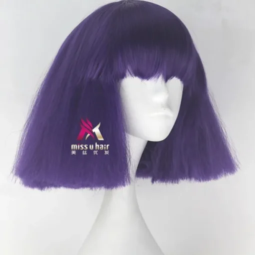 Synthetic Wig lady gaga Straight Bob Wig Short Dark Brown Silver grey Dark Blonde Pink Green Synthetic Hair 12 inch Women's Comfy Fluffy Red Pink Carnival Wigs