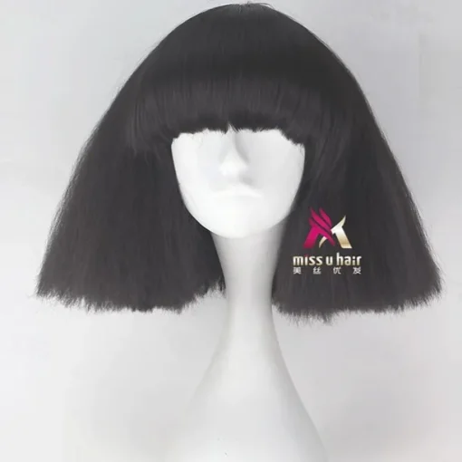 Synthetic Wig lady gaga Straight Bob Wig Short Dark Brown Silver grey Dark Blonde Pink Green Synthetic Hair 12 inch Women's Comfy Fluffy Red Pink Carnival Wigs