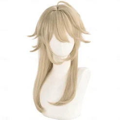 Synthetic Wig Lu Chen Micro Locs Natural Straight Middle Part Layered Haircut Machine Made Wig 24 inch A1 Synthetic Hair Women's Middle Part Classic Comfortable Blonde