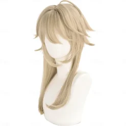 Synthetic Wig Lu Chen Micro Locs Natural Straight Middle Part Layered Haircut Machine Made Wig 24 inch A1 Synthetic Hair Women's Middle Part Classic Comfortable Blonde