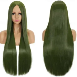 Synthetic Wig Straight Middle Part Machine Made Wig Long A1 A2 A3 A4 A5 Synthetic Hair Women's Cosplay Soft Party Blonde Pink Red Halloween Wigs