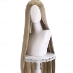 Synthetic Wig Straight Middle Part Machine Made Wig Long A1 A2 A3 A4 A5 Synthetic Hair Women's Cosplay Soft Party Pink Red Black Halloween Wigs