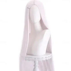 Synthetic Wig Straight Middle Part Machine Made Wig Long A1 A2 A3 A4 A5 Synthetic Hair Women's Cosplay Soft Party Pink Red Black Halloween Wigs