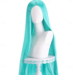 Synthetic Wig Straight Middle Part Machine Made Wig Long A1 A2 A3 A4 A5 Synthetic Hair Women's Cosplay Soft Party Pink Red Black Halloween Wigs