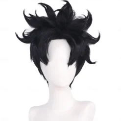 Synthetic Wig Takashi Shimura Loose Curl Micro Locs Asymmetrical Neat Bang Machine Made Wig 12 inch A1 Synthetic Hair Women's Fashionable Design Classic Comfortable Black
