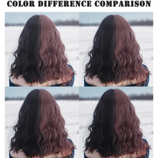Synthetic Wig Wavy Curly Weave Layered Haircut With Bangs Machine Made Wig 16 inch A1 Synthetic Hair Women's Classic Comfortable Color Gradient Multi-color