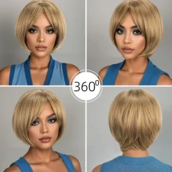 Synthetic Wig Wavy kinky Straight Asymmetrical Deep Parting Machine Made Wig 12 inch A1 Synthetic Hair Women's Classic Comfortable Color Gradient Multi-color