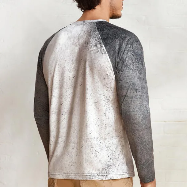 T shirt Tee Henley Shirt Graphic Prints Motorcycle Henley Clothing Apparel Outdoor Casual Long Sleeve Button-Down Print Stylish Lightweight Vintage Sixties Grey And White