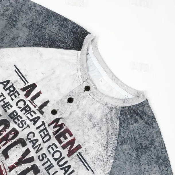 T shirt Tee Henley Shirt Graphic Prints Motorcycle Henley Clothing Apparel Outdoor Casual Long Sleeve Button-Down Print Stylish Lightweight Vintage Sixties Grey And White