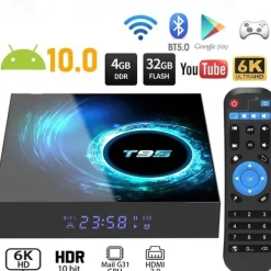 T95 Smart Tv Box Android 10 Support 6K 30FPS YouTube Google Play Google Voice Assistant LEMFO 2.4g & 5g Wifi Bluetooth 6k 16g 32gb 64gb 4k Quad Core Set-Top Box Media Player