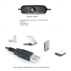 Table Lamp / Desk Lamp / Reading Light Adjustable / Dimmable Modern Contemporary USB Powered For Bedroom / Office Black / CE Certified