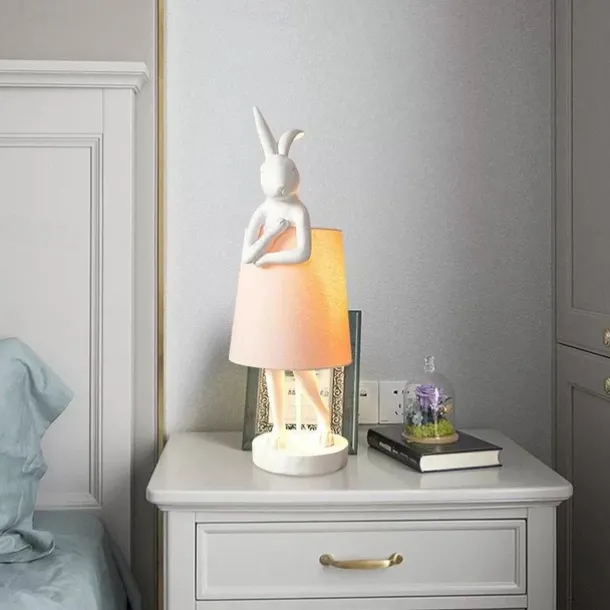 Table Lamp Bunny Table Lamps Gold Rabbit Table Lamp for Bedroom,Bunny Children's Bedside Gift Table Lamp Small Bunny Light 110-240V