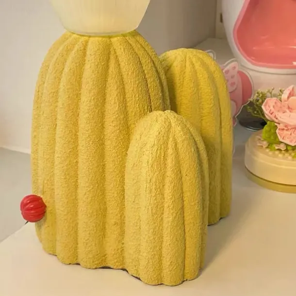 Table Lamp Cactus Green White Resin Clear Glass Desk Light Bedroom Bedside lamp Home Decor Lighting Fixtures