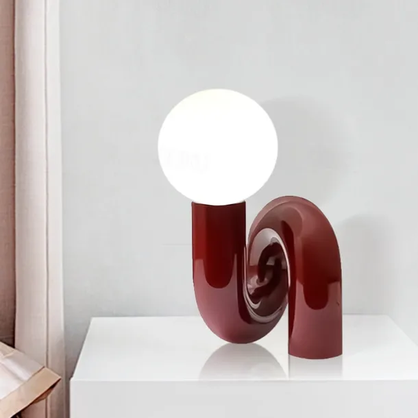 Table Lamp, Modern Simple Creative Glass Ball Bedroom Children's Room Designer Model Room Iron Soft-Fitting Model Room Resin Lamp