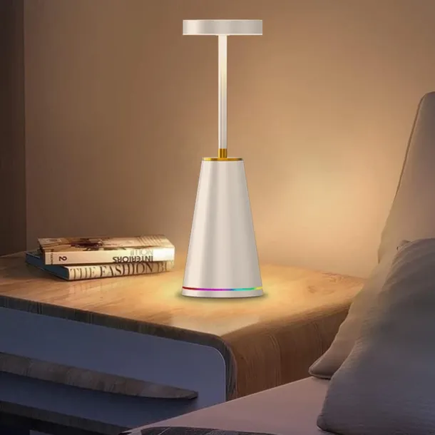 Table Lamp Tabletop Rechargeable Desk Lamp with Battery Powered,Cordless 3-Levels Brightness Stepless Dimmable Touch Nightlight Lamps, Lamps for Bedroom/Restaurant/Bars/Patio