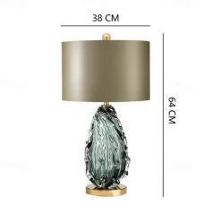 Table Lamps Metal Base Bedside Table Lamp Fabric Shade Nightstand Lamps Suitable for Living Room,Bedroom and Office