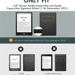 Tablet Case Cover For Amazon Kindle Paperwhite 6.8'' 11th 2021 Waterproof Smart Auto Wake / Sleep Full Body Protective Solid Colored Oxford Cloth Plastic