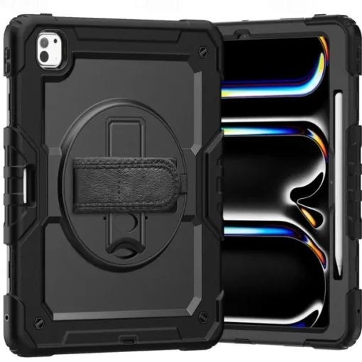 Tablet Case Cover For Apple iPad Air 11"(2024) iPad Air 13"(2024) iPad Pro 11"(2024) iPad Pro 13"(2024) Portable Handle Pencil Holder Armor PC Silicone