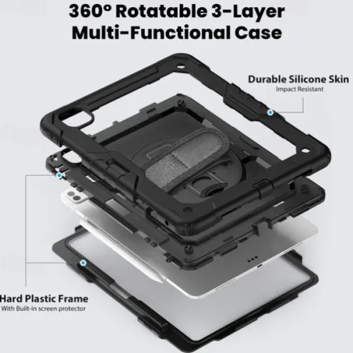 Tablet Case Cover For Apple iPad Air 11"(2024) iPad Air 13"(2024) iPad Pro 11"(2024) iPad Pro 13"(2024) Portable Handle Pencil Holder Armor PC Silicone