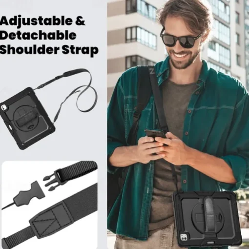 Tablet Case Cover For Apple iPad Air 11"(2024) iPad Air 13"(2024) iPad Pro 11"(2024) iPad Pro 13"(2024) Portable Handle Pencil Holder Armor PC Silicone