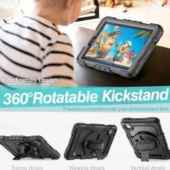 Tablet Case Cover For Lenovo Tab M10 M8 HD FHD Plus 3rd 2nd Gen TB-328 TB-X306/X606 TB-8505/8506/8705 Handle with Stand 360° Rotation Solid Colored TPU