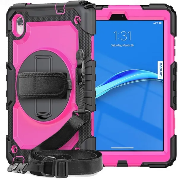 Tablet Case Cover For Lenovo Tab M10 M8 HD FHD Plus 3rd 2nd Gen TB-328 TB-X306/X606 TB-8505/8506/8705 Handle with Stand 360° Rotation Solid Colored TPU