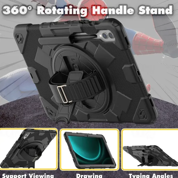 Tablet Case Cover For Samsung Galaxy Tab A9 8.7" S9 11 inch S9 Plus 12.4" A9 Plus 11" Portable Handle Pencil Holder Armor PC Silicone