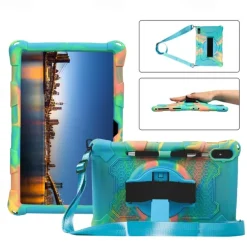 Tablet Case Cover For Samsung Galaxy Tab S8 S7 S6 A8 A7 Lite 8.7" 10.4" 10.5" 11" A 8.0" 2022 2021 2020 2019 Portable Handle Shoulder Strap Solid Colored Armor Silicone For Kids