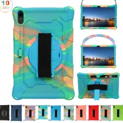 Tablet Case Cover For Samsung Galaxy Tab S8 S7 S6 A8 A7 Lite 8.7" 10.4" 10.5" 11" A 8.0" 2022 2021 2020 2019 Portable Handle Shoulder Strap Solid Colored Armor Silicone For Kids