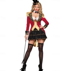 Tamer Halloween Outfits Costume Circus Jacket Carnival Costume Sexy Adults' Women's Halloween Carnival Mardi Gras Performance Party Club Easy Halloween Costumes Dress Up