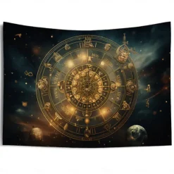 Tarot Divination Astrology Hanging Tapestry Wall Art Large Tapestry Mural Decor Photograph Backdrop Blanket Curtain Home Bedroom Living Room Decoration