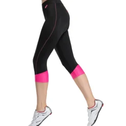 TASDAN Women's Cycling 3/4 Tights Bike Shorts 3/4 Tights Relaxed Fit Road Bike Cycling Sports 3D Pad Breathable Quick Dry Reflective Trim / Fluorescence Gray Rosy Pink Coolmax® Elastane Silicon