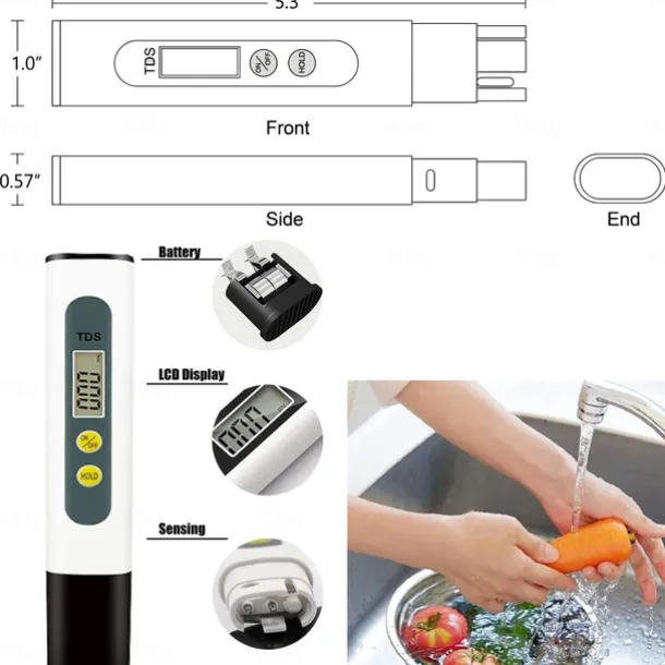 TDS Water Quality Tester Precise and Reliable Hydroponic Water pH Meter Ideal Water Testing Meter for Drinking Water Aquariums Indoor Gardens Homemade