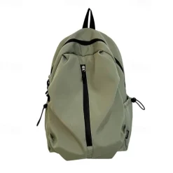 Teen Girls' Matching Green Backpack Set – Lightweight Nylon School and Travel Bags with Front Zipper Design