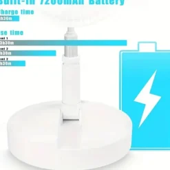 Telescopic Folding USB Fan – Portable Electric Fan for Dormitory, Office, Desktop, Rechargeable and Quiet