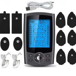 Tens Muscle Stimulator 36-Mode Electric EMS Acupuncture Body Massage Digital Therapy Slimming Machine Electrostimulator Dual Channel with 10 Pads Dust-Proof