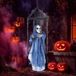 Terrifying Chain Ghost Halloween Garden Party Atmosphere Decorations Spooky Pranking Cage Ghost Props