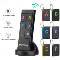 TH104 Wireless Key Finder RF Key Locator Pet Tracker Wallet Tracker Remote Control 1 RF Transmitter 6 Receiver