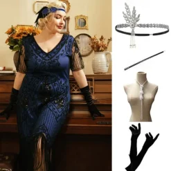 The Great Gatsby Midi Flapper Dress Dress Outfits The Great Gatsby Sequins Tassel Fringe Sequin Tassel V Neck Fancy Dress Women's Masquerade Prom Party & Evening Bachelorette Party Adults' Dress