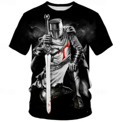 The Last Templar Crusader Knights Templar Crusader T-shirt Cartoon Manga Anime 3D Graphic For Couple's Men's Women's Adults' 3D Print