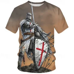 The Last Templar Crusader Knights Templar Crusader T-shirt Cartoon Manga Anime 3D Graphic For Couple's Men's Women's Adults' 3D Print