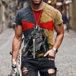 The Last Templar Crusader Knights Templar Crusader T-shirt Cartoon Manga Anime 3D Retro Graphic For Couple's Men's Women's Adults' 3D Print