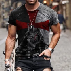 The Last Templar Crusader Knights Templar Crusader T-shirt Cartoon Manga Anime 3D Retro Graphic For Couple's Men's Women's Adults' 3D Print