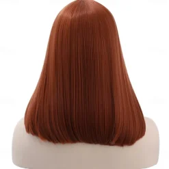 The Movie Black Widow Cosplay Wigs for Women Anime Synthetic Shoulder Length Brown Silk Straight Wigs for Girls Party Daily Use Halloween Wigs