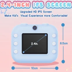The new children's camera Polaroid camera takes photos records videos and prints immediately. The camera has high-definition pixels