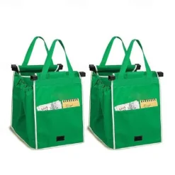 Thickened Green Supermarket Cart Shopping Bag Storage Fabric Bag Non Woven Handbag Tv Product Grab Bag